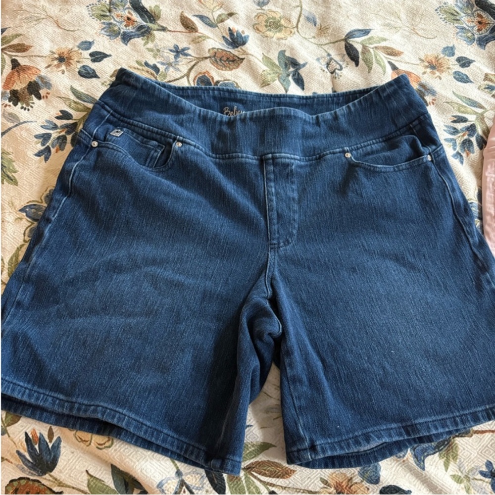 Belle by Kim Gravel Dark Blue Jean Shorts